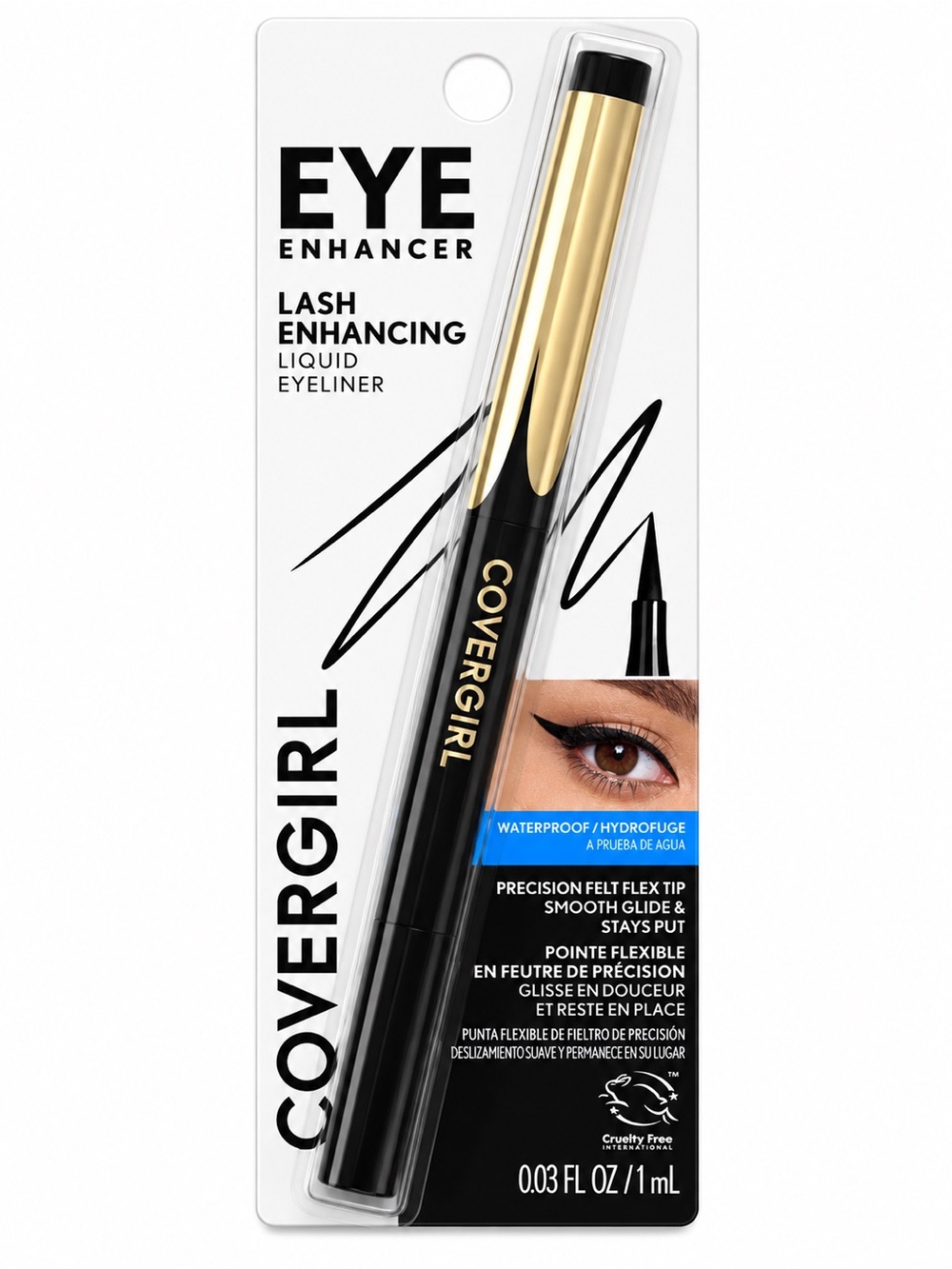 COVERGIRL Eye Enhancer Lash Enhancing Liquid Eyeliner Waterproof Black